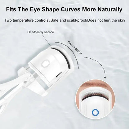 Electric Eyelash Curler, Quick Heated Eyelashes Curler, Rechargeable Long Lasting Curling Tool, Portable Electric Heated Comb, Thermal Eyelash Curler Makeup Tools, Natural Lashes Handheld Eyelash Heated Curler