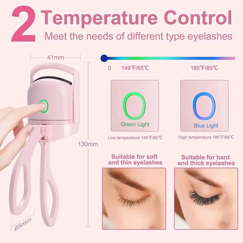 Electric Eyelash Curler, Quick Heated Eyelashes Curler, Rechargeable Long Lasting Curling Tool, Portable Electric Heated Comb, Thermal Eyelash Curler Makeup Tools, Natural Lashes Handheld Eyelash Heated Curler
